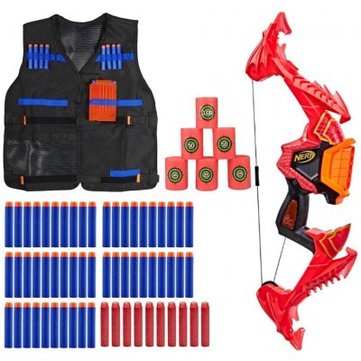 Nerf Luk Elite Dragonpower Skyblaze F0809 + 50 šípů + vesta + terče