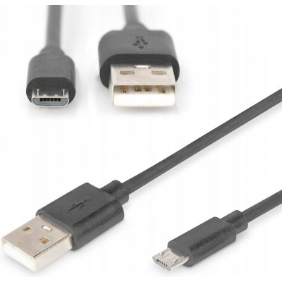 Digitus AK-300110-030-S USB 2.0 A samec na USB micro B samec, 2x stíněný, 3m – Zboží Mobilmania