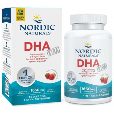 Nordic Naturals DHA Xtra, 1660 mg, Jahoda, 60 softgelových kapslí – Hledejceny.cz