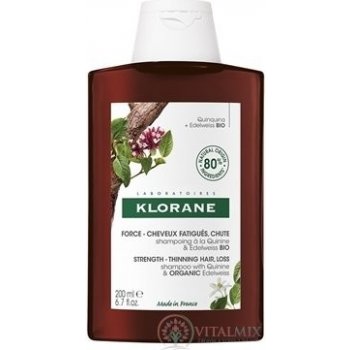 Klorane Shampoo chinin a BIO protěž alpská 200 ml