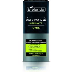 Bielenda Only for Men Super Mat hydratační gel proti lesknutí pleti a rozšířeným pórům Zinc Magnesium Vitamin B3 D-Panthenol Anti-Sebum Complex 50 ml