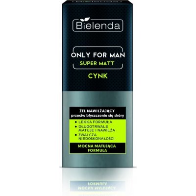 Bielenda Only for Men Super Mat hydratační gel proti lesknutí pleti a rozšířeným pórům Zinc Magnesium Vitamin B3 D-Panthenol Anti-Sebum Complex 50 ml – Hledejceny.cz