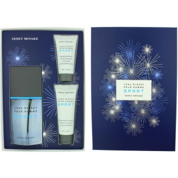 Issey Miyake L’Eau d’Issey Pour Homme Sport EDT 100 ml + balzám po holení 50 ml + sprchový gel na tělo i vlasy 75 ml dárková sada