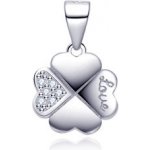 Nubis Stříbrný přívěšek čtyřlístek se zirkony NB 4475 – Sleviste.cz