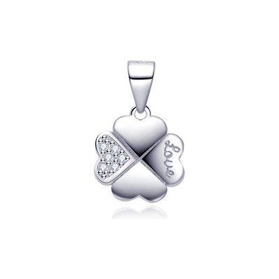 Nubis Stříbrný přívěšek čtyřlístek se zirkony NB 4475 – Sleviste.cz