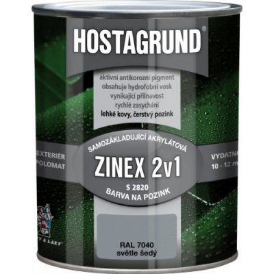Barvy a laky Hostivař Hostagrund Zinex 2v1 S2820 RAL 7040 světlé šedá 0,6 L