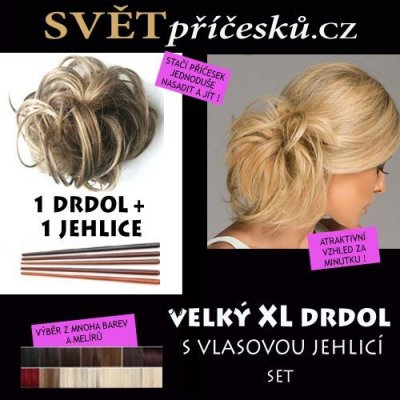 Velký drdol na jehlici - akční set #1 - černá jako uhel – Zboží Mobilmania