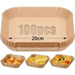 Mbsomnus 100 ks pečicího papíru do fritézy, 20 cm nádoby do fritézy, plechy na pečení, – Zboží Dáma