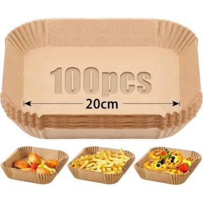 Mbsomnus 100 ks pečicího papíru do fritézy, 20 cm nádoby do fritézy, plechy na pečení, – Zboží Dáma