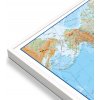 Nástěnné mapy Maps International Svět - nástěnná fyzická mapa 135 x 85 cm Varianta: mapa v hliníkovém rámu, Provedení: bílý rám