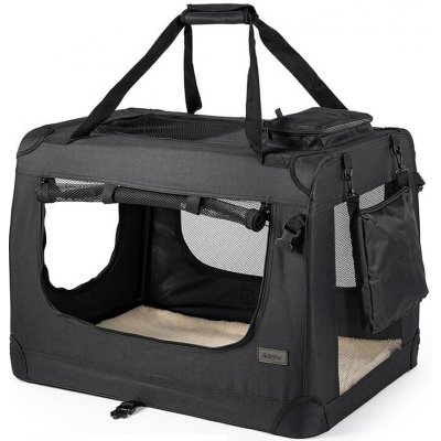 Lionto Přepravka pro psy z textilu černý 42 x 60 x 44 cm – Hledejceny.cz