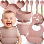 KIK Silikónový riad pre deti krab sada zelená 19 ks – Zboží Mobilmania