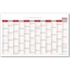 Kalendář Nástěnný Plánovací mapa CZ 80x100 cm červená 2024