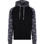 baseballová klokánka s kapucí Just Hoods Solid Black-Black Camo – Zboží Mobilmania