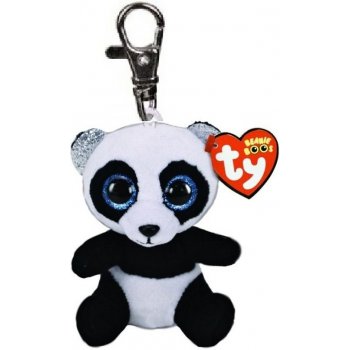 Přívěsek na klíče TY Plyšový Bamboo panda s velkýma očima 35236