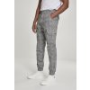 Pánské klasické kalhoty Urban Classics AOP Glencheck Cargo Jog pants white/black