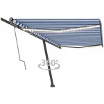 VidaXL Automatická markýza LED a senzor větru 500 x 300 cm modrobílá – Sleviste.cz