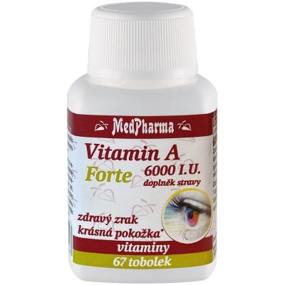 MedPharma Vitamin A 6000 I.U. Forte, 67 tobolek – Hledejceny.cz