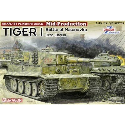 Dragon Models Model Kit tank 6888 Tiger I Mid Production w/Zimmerit Otto Carius Battle of Malinava Village 1944 1:35 – Hledejceny.cz