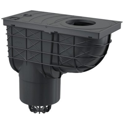 Alcadrain univerzální lapač střešních splavenin 300x155/125mm přímý černý AGV2 – Sleviste.cz