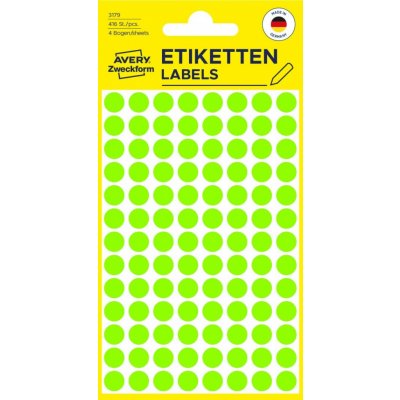Avery Zweckform 3179 Samolepící kolečka 8 mm 416 ks neonově zelené – Zboží Mobilmania