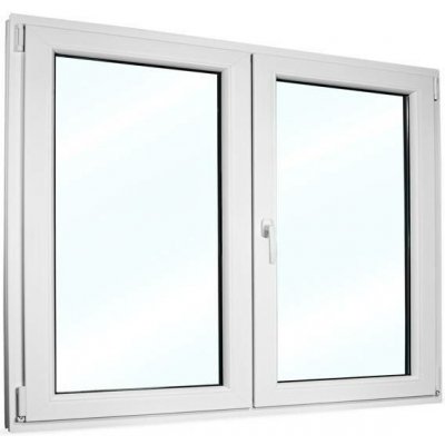 SkladOken.cz Plastové okno 150x120 cm (1500x1200 mm), dvoukřídlé se štulpem, bílé, PRAVÉ – HobbyKompas.cz