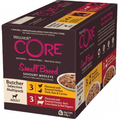 Wellness Core Adult Small Breed Savoury Medleys Butcher Selection Multipack 510 g – Zboží Mobilmania