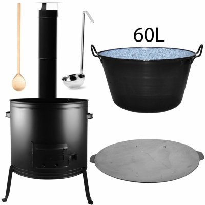 Perfect Home Pael-Set-70 Kotlíková souprava 60L, 6ks – kotlina/kouřovod/kotlík/vařečka/naběračka/deska – Zboží Dáma
