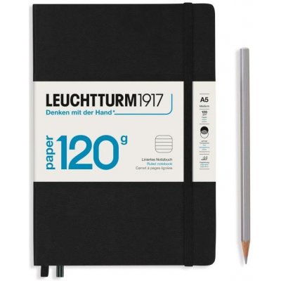 Leuchtturm1917 Zápisník 120G Black A5 linkovaný – Sleviste.cz
