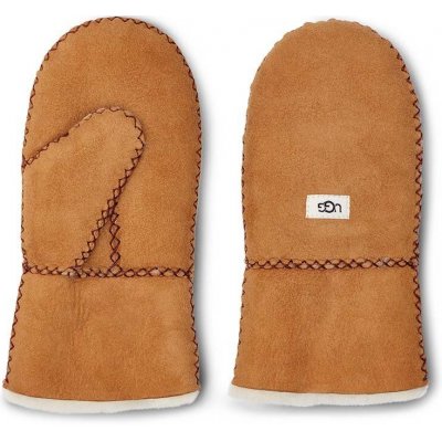 Ugg Dětské rukavice K Sheepskin Mitten W Stitch 20095 Hnědá – Zboží Mobilmania