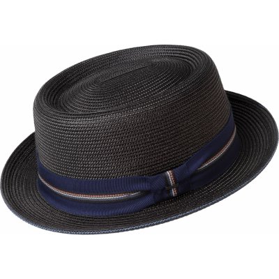 Pánský letní klobouk Bailey Carver s kontrastní stuhou a malou krempou černý – Zboží Mobilmania