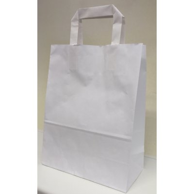 Papírová taška 220x100x280mm bílá – Zboží Mobilmania
