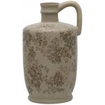 Béžová antik keramická váza s ouškem a květy Melun - Ø 13*25 cm - Chic Antique – Hledejceny.cz