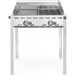 Hendi Plynový gril Green Fire 2 hořáky, Smaltovaná litinová plotýnka a mřížka o velikosti GN 1/1, 11,6kW, 740x615x(H)825mm – Sleviste.cz