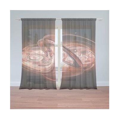 Sablio Záclony Červená abstrakce: 2ks 150x250cm – Hledejceny.cz