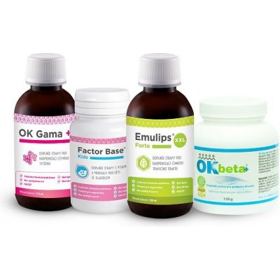 OKG Activ pack OK Beta+ 150 g OK Gama 150 ml Factor Base Kids 60 tablet Emulips Forte XXL 120 ml – Hledejceny.cz