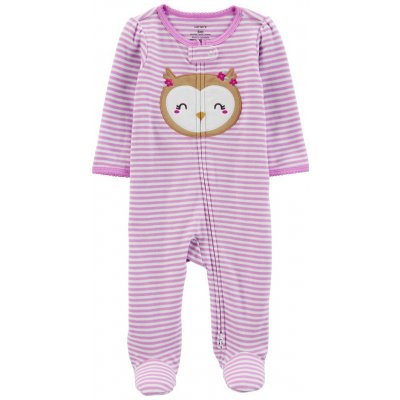 CARTER'S Overal na zip Sleep&Play Owl Purple holka – Zboží Mobilmania