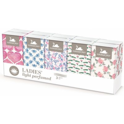 Harmony Ladies' papírové kapesníčky 3-vrstvé parfémované 10 x 10 ks – Zboží Mobilmania