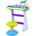 Inlea4Fun dětské klávesy s mikrofonem a židlí MUSICAL KEYBORD modré – Zboží Dáma