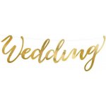 Girlanda Wedding zlatá – Zboží Dáma