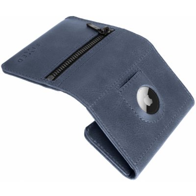 Fixed Kožená Tripple Wallet for AirTag z pravé hovězí kůže modrá