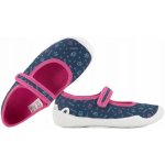 Befado dívčí balerínky domácí obuv 114Y517 modré kytičky – Sleviste.cz