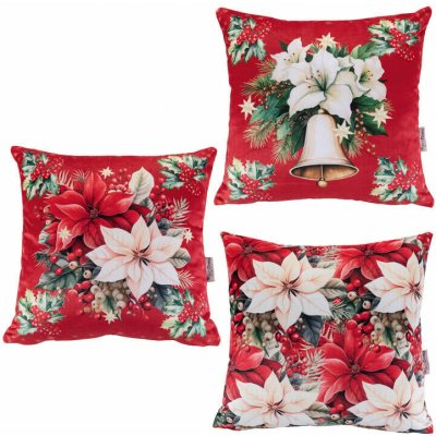 decoDoma RED POINSETTIA 45 x 45 cm 3ks – Zboží Dáma