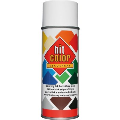hitcolor Barva ve spreji pololesklá 400 ml bílá
