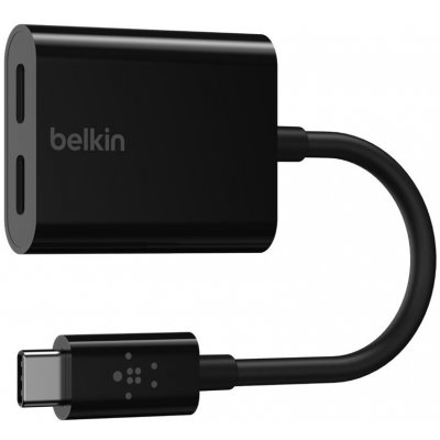Belkin USB-C adaptér/rozdvojka - USB-C napájení + USB-C audio / nabíjecí adaptér, černá (F7U081btBLK)