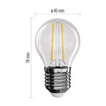 Emos LED žárovka Filament Mini Globe E27 1,8 W 25 W 250 lm neutrální bílá