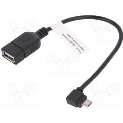 Assmann AK-300313-002-S OTG, USB 2.0, niklovaný, 150mm, Žíla, Cu, 28AWG, černý – Zboží Mobilmania