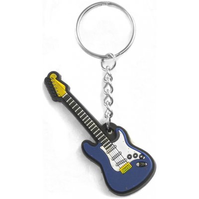 Přívěsek na klíče Elektrická kytara modrá – Zboží Mobilmania