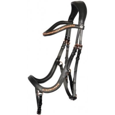 HARRY'S HORSE Uzdečka Rosegold s anatomickým nánosníkem černá – Zboží Mobilmania