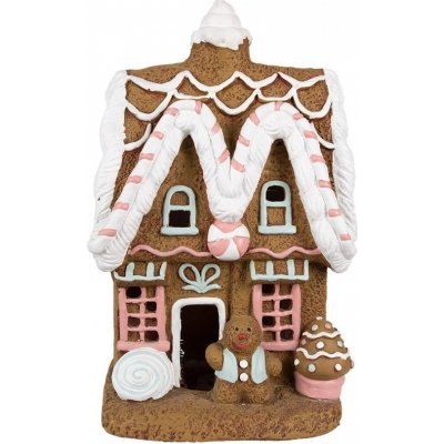 Vánoční perníková chaloupka s Led světýlky Gingerbread House - 22*18*39 cm - Clayre & Eef – Hledejceny.cz